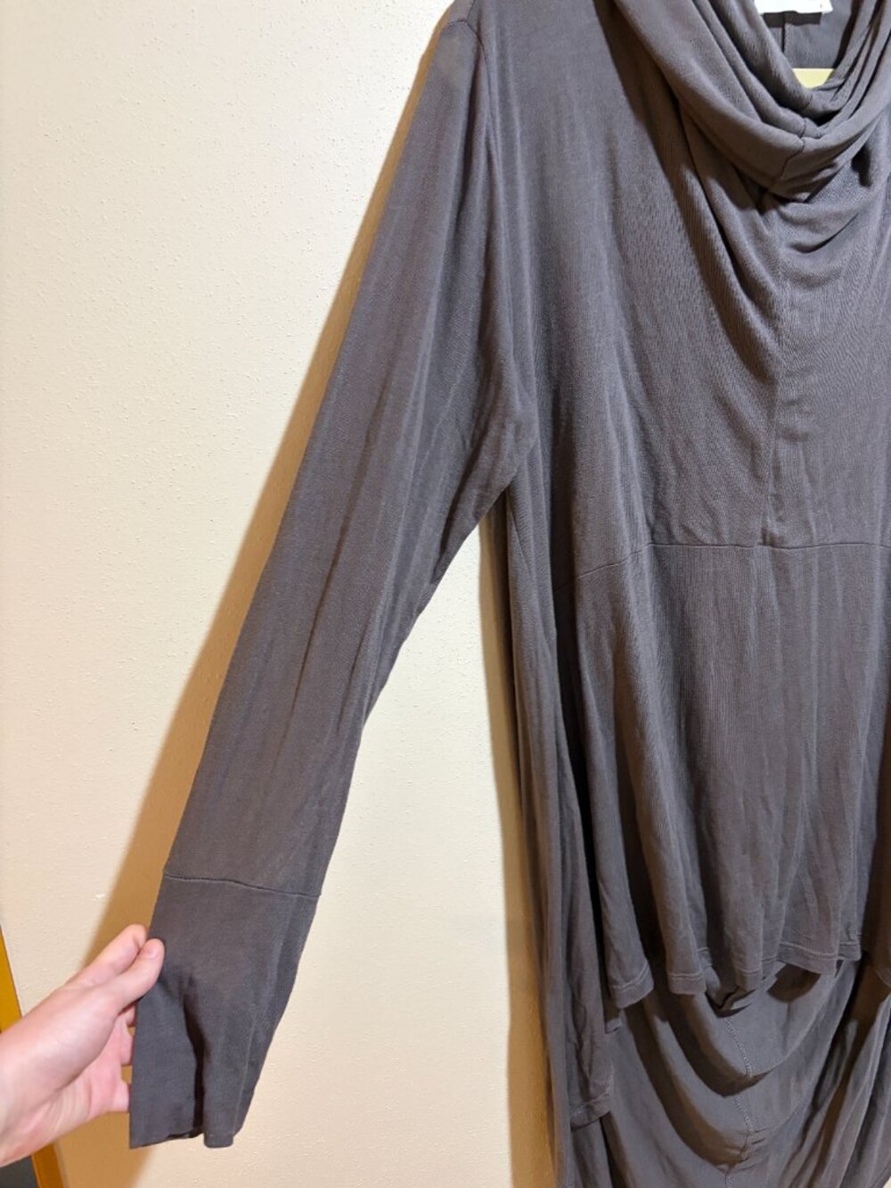 Marcella Oslo Tunic Sheer European Jersey Hooded Tunic Anthracite Long Sleeve - Picture 7 of 16